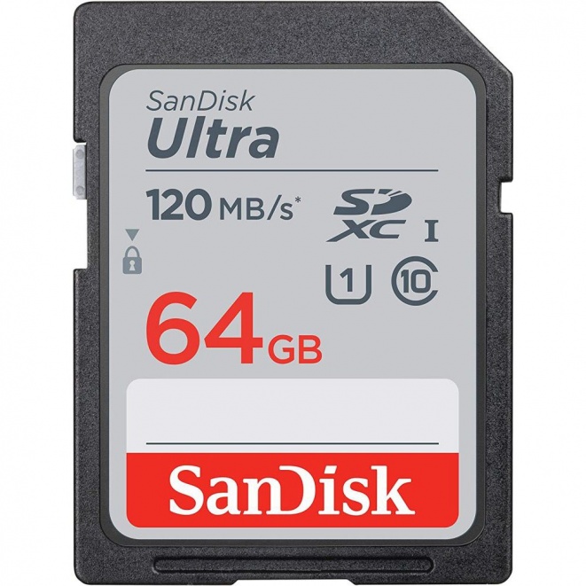 SanDisk Ultra SDXC Memory Card 120MB/s Class 10 UHS-I - 64GB
